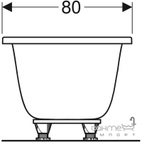 Прямоугольная акриловая ванна, тонкое исполнение, с ножками Geberit Tawa Slim Rim 554.122.01.1 Белая/Глянцевая