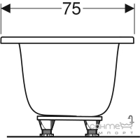 Прямоугольная акриловая ванна, тонкое исполнение, с ножками Geberit Tawa Slim Rim Duo 554.123.01.1 Белая