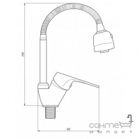 Смеситель для кухни с гибким изливом Kroner KRM Odra C038-1 хром