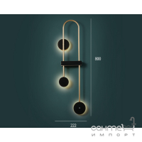 Настенный светильник Terra Svet Molecular Wall Lamp 054816/3 w bk - gd LED 18W