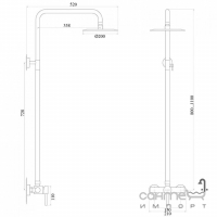 Душевая стойка Globus Lux ALPEN S-SH-005