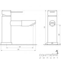 Cмеситель для раковины Globus Lux WIEN SBT2-101N нержавеющая сталь