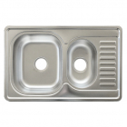 Врізна мийка для кухні, товщина 0,8 мм Platinum 7850 D Нержавіюча Сталь/Сатина
