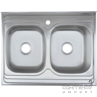 Накладна мийка для кухні, товщина 0,7 мм Platinum 8060 D Нержавіюча Сталь