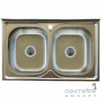 Накладна мийка для кухні, товщина 0,7 мм Platinum 8050 D Нержавіюча Сталь/Сатин