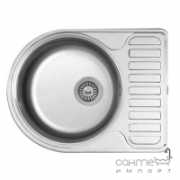 Врізна мийка для кухні, товщина 0,8 мм Platinum 5844 Нержавіюча Сталь