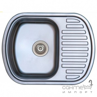 Врезная мойка для кухни, толщина 0,8 мм Platinum 6349 Нержавеющая Сталь 