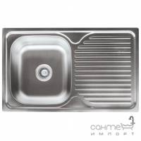 Врізна мийка для кухні, товщина 0,8 мм, прямокутна Platinum 7848 Нержавіюча Сталь