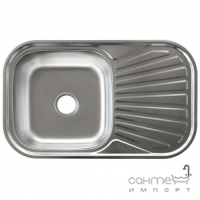 Врезная мойка для кухни, толщина 0,8 мм, закругленная Platinum 7848 Нержавеющая Сталь