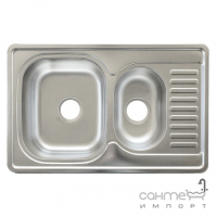 Врезная мойка для кухни, толщина 0,8 мм Platinum 7850 D Нержавеющая Сталь/Сатина