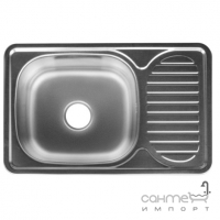 Врізна мийка для кухні, товщина 0,8 мм Platinum 6642 Нержавіюча Сталь