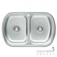 Врізна мийка для кухні, товщина 0,8 мм Platinum 7749 D Нержавіюча Сталь