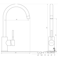 Смеситель для кухни Globus Lux LAZER GLLR-203S-BB черный