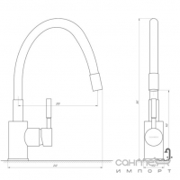 Смеситель для кухни Globus Lux GLLR-203SG серый, хром