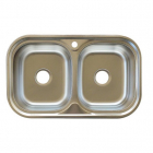 Врізна мийка для кухні, товщина 0,8 мм, закруглене Platinum 7848 D Нержавіюча Сталь