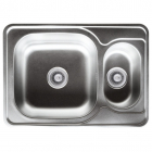 Врізна мийка для кухні, товщина 0,8 мм Platinum 7050 D Нержавіюча Сталь