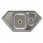 Врізна мийка для кухні, товщина 0,8 мм Platinum 9550 D Нержавіюча Сталь