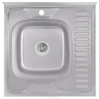 Кухонна мийка Kroner KRP Dekor 6060L нерж. сталь 0,6мм, декор, ліва
