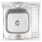 Кухонна мийка Kroner KRP Satin 6060L нерж. сталь 0,6мм, сатин, ліва