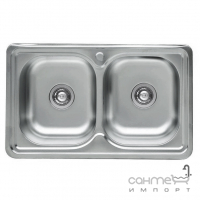 Врізна мийка для кухні, товщина 0,8 мм, прямокутна Platinum 7848 D Нержавіюча Сталь
