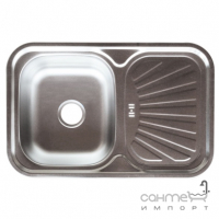 Врізна мийка для кухні, товщина 0,8 мм Platinum 7549 Нержавіюча Сталь