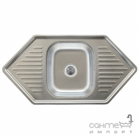 Врізна мийка для кухні, товщина 0,8 мм Platinum 9550 Нержавіюча Сталь