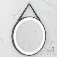 Зеркало с LED-подсветкой Volle 16-25-600B с рамой, брашированный никель, черный