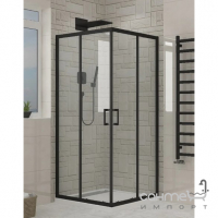Квадратна душова кабіна Santeh 2210BP профіль, чорний, матовий, скло прозоре