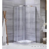 Напівкругла душова кабіна Santeh 1701 профіль, алюмінієвий, хром, скло прозоре