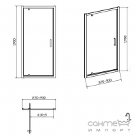 Душові двері в нішу Cersanit Arteco PIVOT S157-008 прозоре, хром