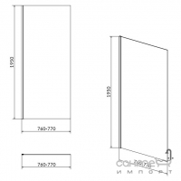 Бічна стінка для душової кабіни Сersanit Moduo S162-007 прозора, хром