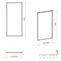 Бічна стінка для душової кабіни Сersanit ZIP S154-008 прозора, хром