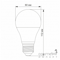Светодиодная лампа матовая Videx E Series A60e E27 4100K 12-48V 900lm