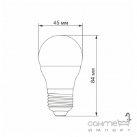 Светодиодная лампа матовая диммируемая Videx E Series G45ed 7W E27 4100K 220V 540lm