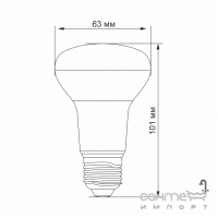 Світлодіодна матова лампа Videx E Series R63e 9W E27 4100K 220V 750lm