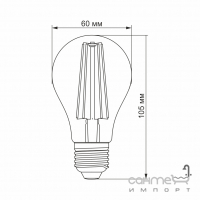Светодиодная лампа прозрачная для растений Videx NeoClassic A60FF 8W E27 1000K 220V 300lm