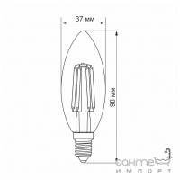 Світлодіодна прозора лампа Videx NeoClassic C37F 6W E14 220V 880lm