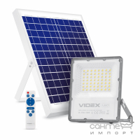 Прожектор вуличний на сонячній батареї з пультом дистанційного керування Videx VL-FSO-1005 IP65 30W 5000K