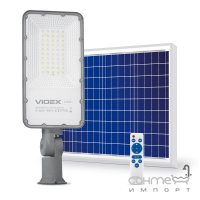 Прожектор вуличний на сонячній батареї з пультом дистанційного керування Videx VL-SLSO-1005 IP65 40W 5000K