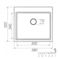 Гранитная мойка для кухни без сифона Platinum Vesta 5852 Матовый цвета в ассортименте