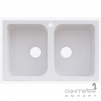 Гранітна мийка для кухні без сифону Platinum Twin 7648 W Глянець кольору в асортименті