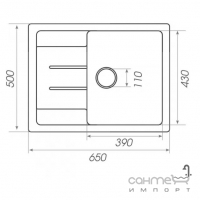 Гранитная мойка для кухни без сифона Platinum Lotos 6550 Глянец цвета в ассортименте