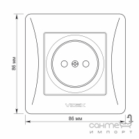 Розетка одинарная встраиваемая Videx Binera (цвета в ассортименте)