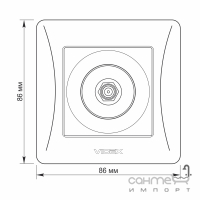 Розетка спутниковая одинарная SAT встраиваемая Videx Binera (цвета в ассортименте)