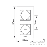 Алюминиевая накладная рамка двойная вертикальная Videx Binera (цвета в ассортименте)