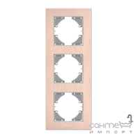 Алюминиевая накладная рамка тройная вертикальная Videx Binera (цвета в ассортименте)