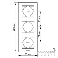 Алюмінієва накладна рамка потрійна вертикальна Videx Binera (кольори в асортименті)
