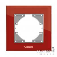 Стеклянная накладная рамка одинарная Videx Binera (цвета в ассортименте)