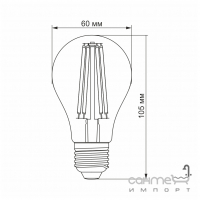 Светодиодная лампа прозрачная Videx Filament 10W E27 1350lm