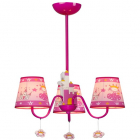 Люстра стельова для дитячої Sirius MD11020-3C E14, рожева, текстиль